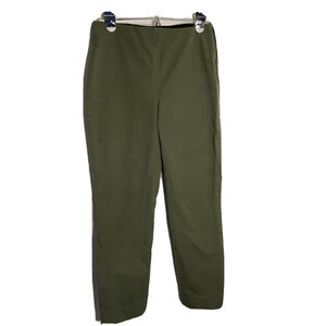 Everlane Crop Ankle Pants Womens Green Cotton Blend Stretch Side Zipper‎